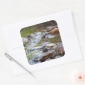 Water stromend door raketten vierkante sticker (Envelop)