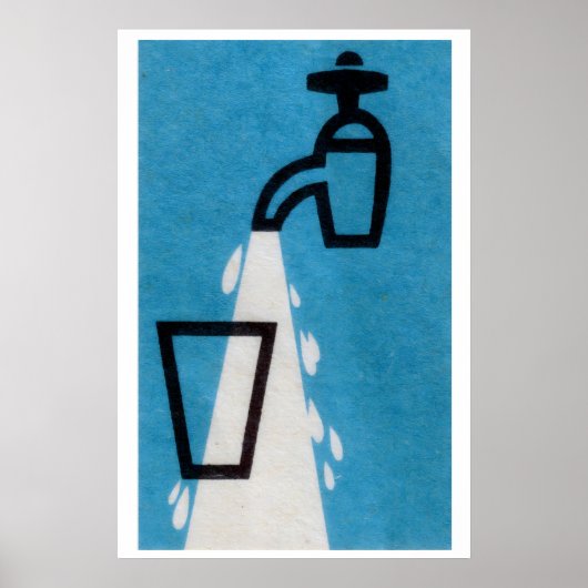Water Stromend - Matchbox Print - Esthetische Muur (Voorkant)