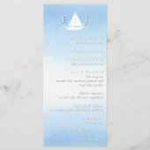Water Tegen Lucht Aquarel Bruiloft Menu (Voorkant)