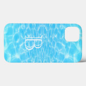 Water Textielwaterrimpels koelen modern monogram a Case-Mate iPhone Case (Achterkant (horizontaal))