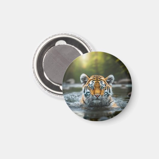 Water Tiger: Een majestueus roofdier Magneet (Voorkant / Achterkant)