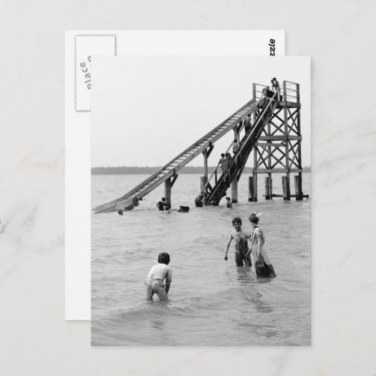 Water Toboggan, Bois Blanc Island, MI 1903 Briefkaart (Voorkant / Achterkant)