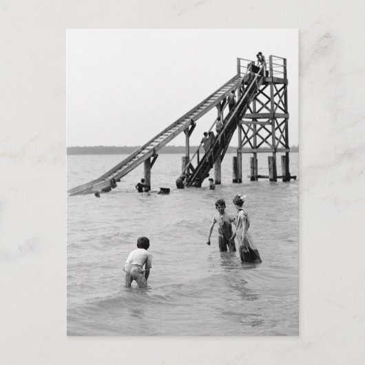 Water Toboggan, Bois Blanc Island, MI 1903 Briefkaart (Voorkant)