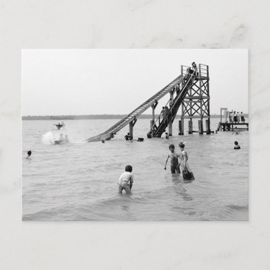 Water Toboggan, Bois Blanc Island, MI 1903 Briefkaart (Voorkant)