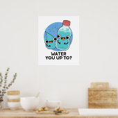 Water tot grappige waterspuit poster (Keuken)