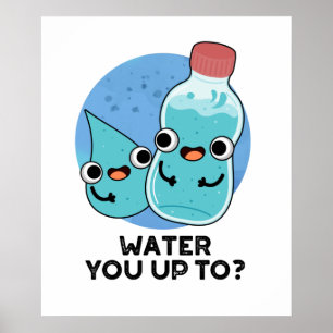 Water tot grappige waterspuit poster