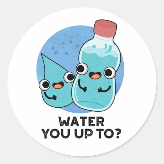 Water tot grappige waterspuit ronde sticker (Voorkant)