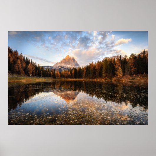 Water Tre Cime Di Lavaredo Italy Poster (Voorkant)