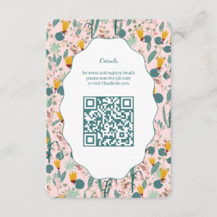 Water Tuin Bloemen Bruids Bruiloft Cute Aangepaste Informatiekaartje
