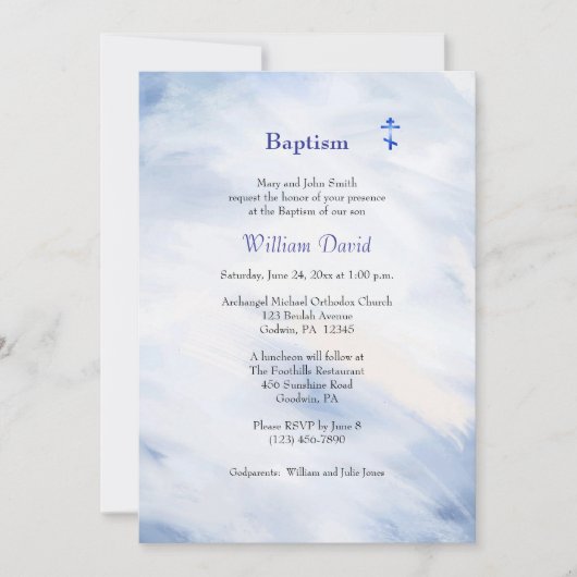 Water uit de bronnen van redding Orthodoxe doop Kaart (Voorkant)