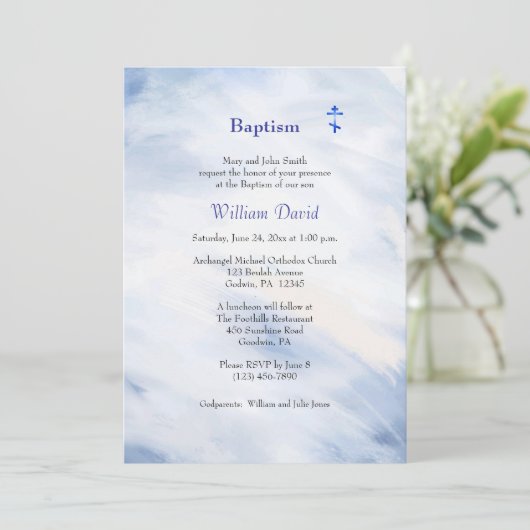 Water uit de bronnen van redding Orthodoxe doop Kaart (Staand voorkant)