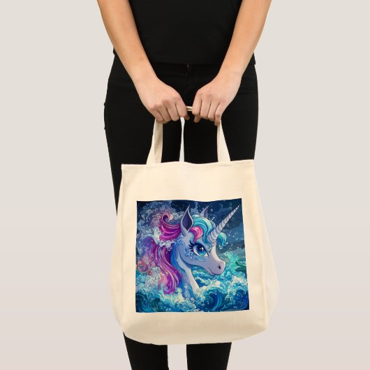 Water Unicorn van dichtbij Tote Bag (Voorkant (product))