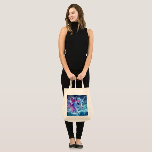 Water Unicorn van dichtbij Tote Bag (Voorkant (model))