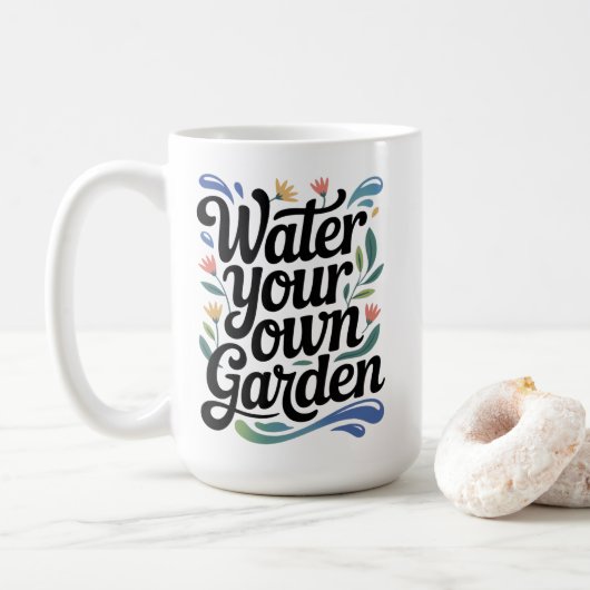 Water Uw Eigen Tuin Inspirerend Bloemen Quote Koffiemok (Met donut)
