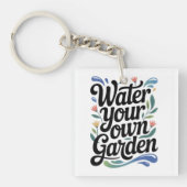 Water Uw Eigen Tuin Inspirerend Bloemen Quote Sleutelhanger (voorkant)