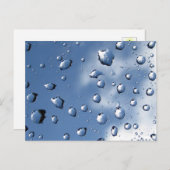 Water valt op spinnenweb tegen blauwe lucht briefkaart (Voorkant / Achterkant)