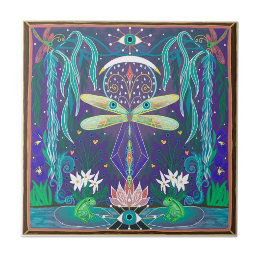 Water van Onderzetter keramisch Ornament van het f Tegeltje (Voorkant)