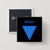 Water Vierkante Button 5,1 Cm (Voorkant /achterkant)
