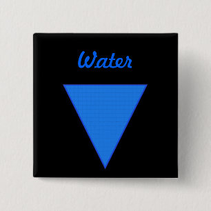 Water Vierkante Button 5,1 Cm