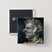 Water Vierkante Button 5,1 Cm (Voorkant /achterkant)