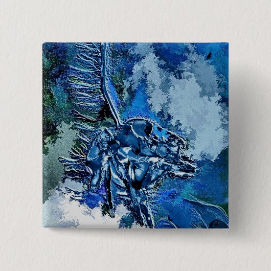 WATER VIERKANTE BUTTON 5,1 CM (Voorkant)