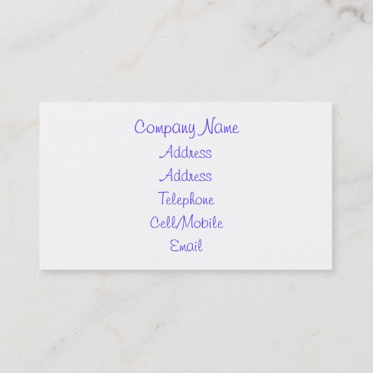 WATER VISITEKAARTJE (Achterkant)