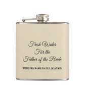 water voor de vader van de Bride Heupfles (Voorkant)