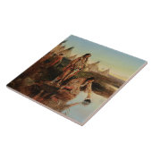 "Water voor kamp" Cowboy Art van Charles Russell Tegeltje (Zijkant)