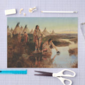 "Water voor kamp" Cowboy Art van Charles Russell Tissuepapier (Craft)
