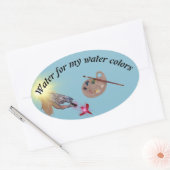 Water voor mijn waterkleurlabel ovale sticker (Envelop)