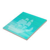 Water voor zee van Aquamarine met een oude zweefbo Tegeltje (Zijkant)