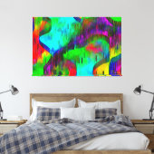 "Water Wall" Stretched Canvas 3 Gestapeld op 60 x (Insitu (Slaapkamer))