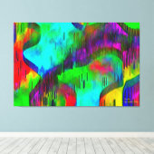 "Water Wall" Stretched Canvas 3 Gestapeld op 60 x (Insitu (Houten vloer))