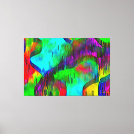 "Water Wall" Stretched Canvas 3 Gestapeld op 60 x 