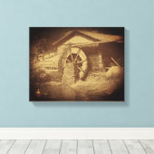 Water Wheel Duck Pond Canvas Afdruk (Insitu (Houten vloer))