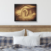 Water Wheel Duck Pond Canvas Afdruk (Insitu (Slaapkamer))