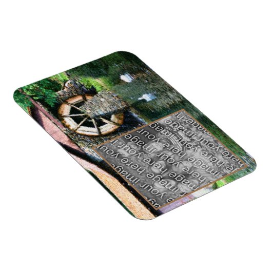 Water Wheel Duck Pond Schilderij Voeg uw foto toe Magneet (Rechterzijde)