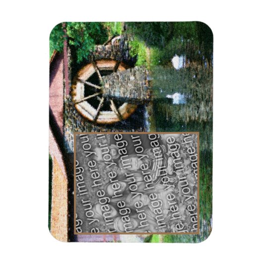 Water Wheel Duck Pond Schilderij Voeg uw foto toe Magneet (Verticaal)