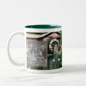 Water Wheel Duck Pond Schilderij Voeg uw foto toe Tweekleurige Koffiemok (Links)