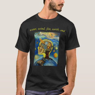 water, wind, vuur, aarde en gedistilleerde dranken t-shirt