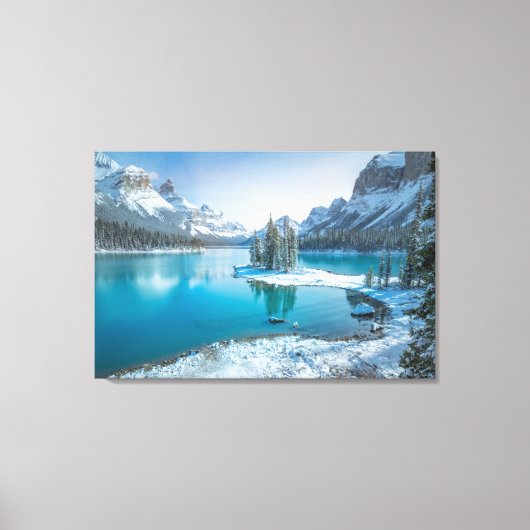 Water | Winter Jasper National Park, Canada Canvas Afdruk (Voorkant)