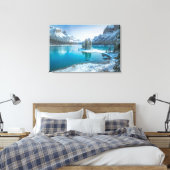 Water | Winter Jasper National Park, Canada Canvas Afdruk (Insitu (Slaapkamer))