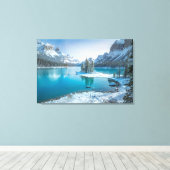 Water | Winter Jasper National Park, Canada Canvas Afdruk (Insitu (Houten vloer))