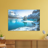 Water | Winter Jasper National Park, Canada Canvas Afdruk (Insitu (Woonkamer))