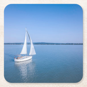 Water Yacht at Lake Balaton Lake Hungary Kartonnen Onderzetters
