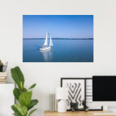 Water Yacht at Lake Balaton Lake Hungary Poster (Thuiskantoor)