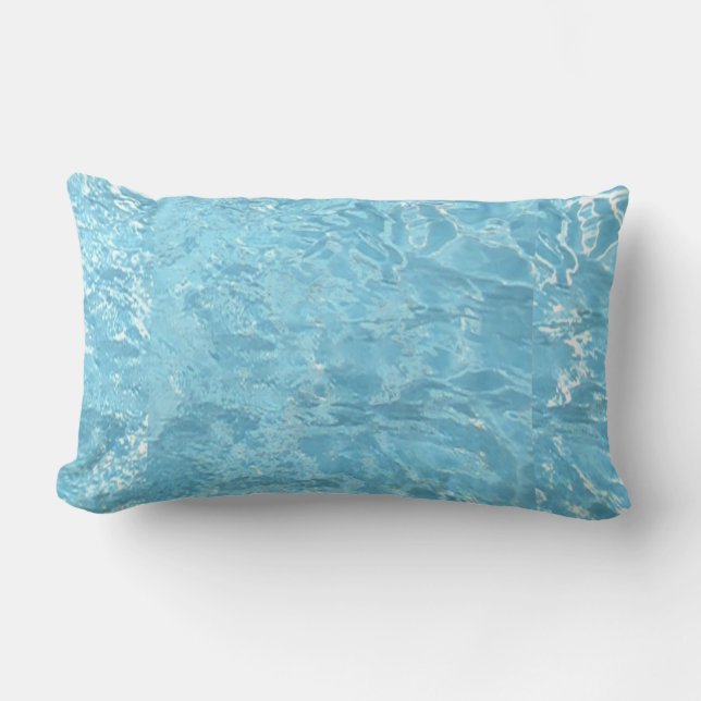 Water Zomer Zonlicht Blauw Wit Zwembad Kussen (Voorkant)