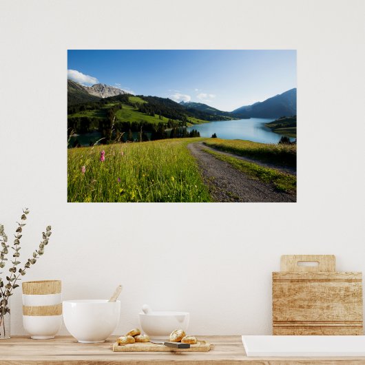 Water | Zwitserse Alpen — Voetpad Poster (Keuken)