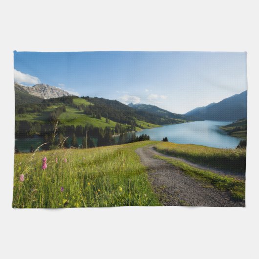 Water | Zwitserse Alpen — Voetpad Theedoek (Horizontaal)