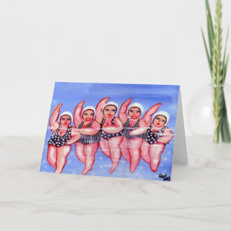Wateraerobics divas Fun Whimsical Chubby Kaart
